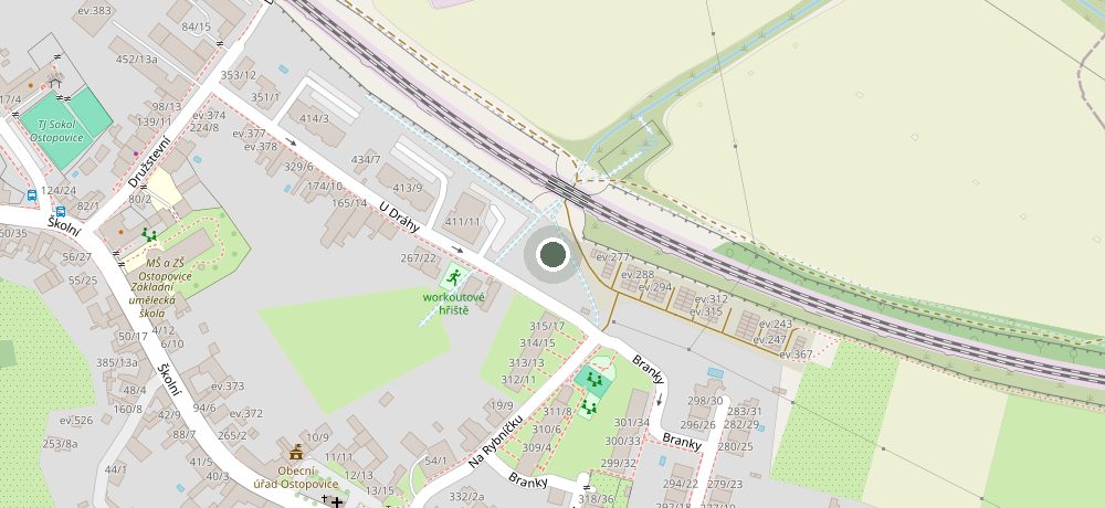 Orientační mapa - Bytový dům — U Dráhy, Ostopovice